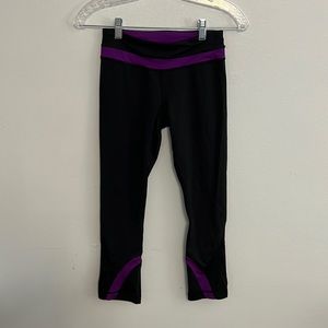 Lululemon black and purple leggings. Size 4.